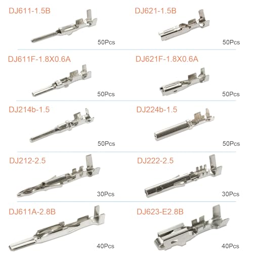 440Pcs Automotive Electrical Pin Connectors Kit 1.5/1.8/2.5/2.8mm Pin Terminals Wire Connector Pins Wiring Harness Pin Kit Crimp Terminal Pins for 22-12 Gauge Plug - color: 440pcs Pin Terminals
