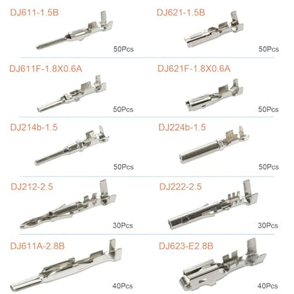 440Pcs Automotive Electrical Pin Connectors Kit 1.5/1.8/2.5/2.8mm Pin Terminals Wire Connector Pins Wiring Harness Pin Kit Crimp Terminal Pins for 22-12 Gauge Plug - color: 440pcs Pin Terminals
