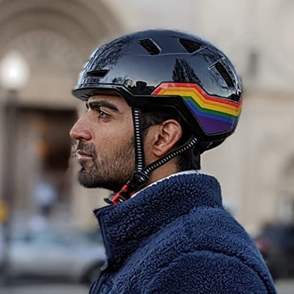 XNITO Bike Helmet with LED Lights - Urban Bicycle Helmet for Adults, Men & Women - CPSC & NTA-8776 Dual Certified - Class 3 E-Bikes, Scooters, Onewheel, Commuter, Mountain - color: Disco, size: Large
