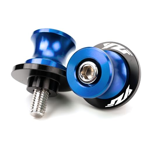MOWOK Fit For Yamaha YZF R1 R3 R6 R7 R9 R15 R25 R125 YZF600R YZFR3 YZFR9 YZFR1 YZFR6 Accessories M6 Motorcycle Swingarm Spools Sliders Swing Arm Stand Screws (Blue) - color: Blue