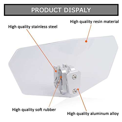Universal Motorcycle Windshield Extension Adjustable Spoiler Windscreen Extender for Motorcycle(Transparent)