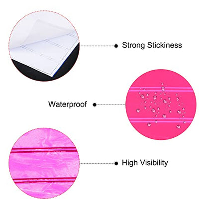 PATIKIL Reflective Stickers, 15 Pack 1 x 4.5" Waterproof Adhesive High Visibility Night Caution Warning Safety Tape Strips for Backpacks Bikes Helmets, Pink - color: Pink