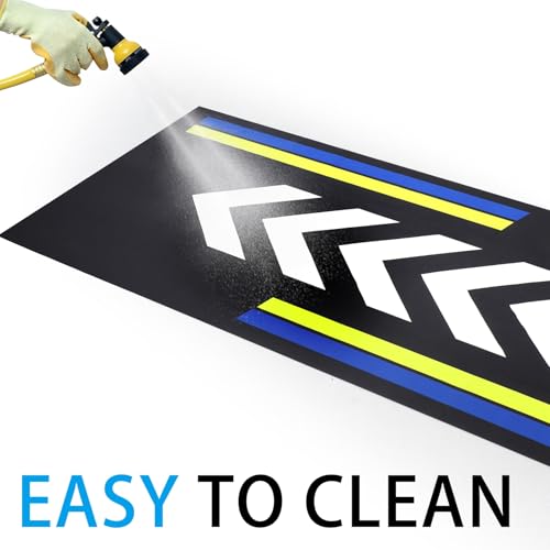 Drydiet 98 x 40 Inch Motorcycle Mat Garage Floor Rug Washable Parking Mats for Garage Floors Non Slip Oil Absorbent Pad Rubber Backing Layer Protects Floor from Spills Drips(Arrow Style) - size: 98 x 40 Inch, style: Arrow Style