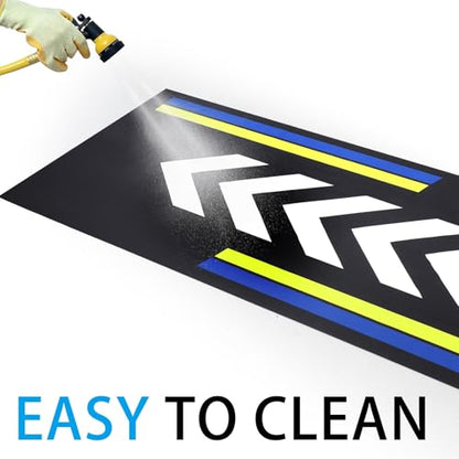 Drydiet 98 x 40 Inch Motorcycle Mat Garage Floor Rug Washable Parking Mats for Garage Floors Non Slip Oil Absorbent Pad Rubber Backing Layer Protects Floor from Spills Drips(Arrow Style) - size: 98 x 40 Inch, style: Arrow Style