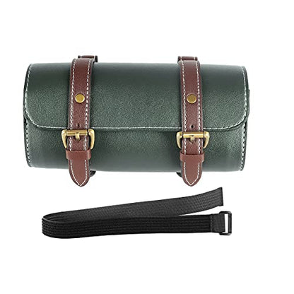YIBO Motorcycle Fork Bag Quick Release Bag Side Bag Waterproof Universal Tool Bag American Bicycle Side Bag Leather Small Tool Bag (Green 1) - color: Green 1