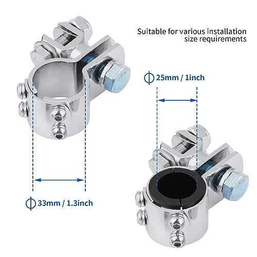Motorcycle Highway Footrest, Highway Foot Pegs Fit for Harley Touring Yamaha Honda Suzuki Kawasaki 25mm 32mm 34mm Engine Guard (Silver) - color: Silver