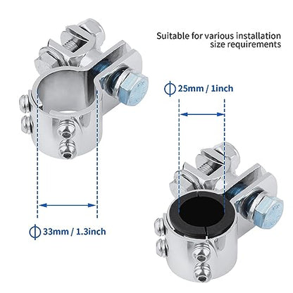 Motorcycle Highway Footrest, Highway Foot Pegs Fit for Harley Touring Yamaha Honda Suzuki Kawasaki 25mm 32mm 34mm Engine Guard (Silver) - color: Silver