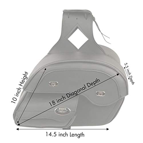 Milwaukee Leather MP8305 Black PVC Cruiser Style Slant Pouch Throw Over Saddlebags - One Size