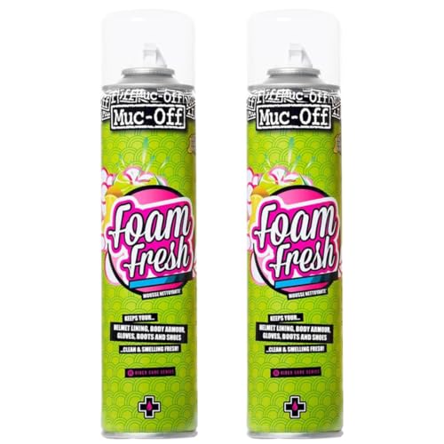Muc-Off Foam Fresh 2-Pack | Cleaner Foam for Gloves, Pads, Boots & Riding Gear | Instant Foaming Action Removes Dirt, Sweat & Odours | Universal Fit | Fresh Smell & Long-Lasting Fabric Care
