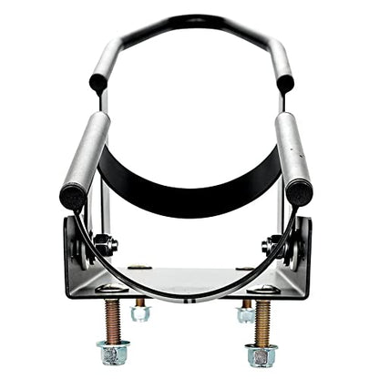 Camco Steel Universal Tire Fit Motorcycle Wheel Chock Mount for Truck Bed or Trailer Floor, Includes 2 Handlebar Straps