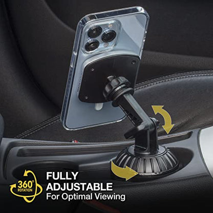 Scosche MP2CUPM-SP MagicMount Pro2 Cup Holder Magnetic Cell Phone Holder Car Mount Kit Compatible with MagSafe, iPhones, Galaxy, Pixel & All Smartphones - style: Cup Holder