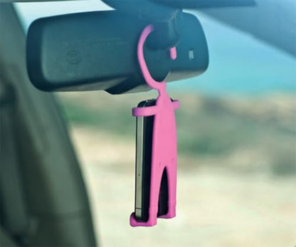 Bondi Plus Flex Phone Holder and Stand - Adjustable Flexible Silicone Case Hanging Mount for Car Bike and Desk up to 6.75" Large Cell Phones - iPhone Xs XR 11 SE - Samsung Galaxy S10 S20 - Pink - color: Pink