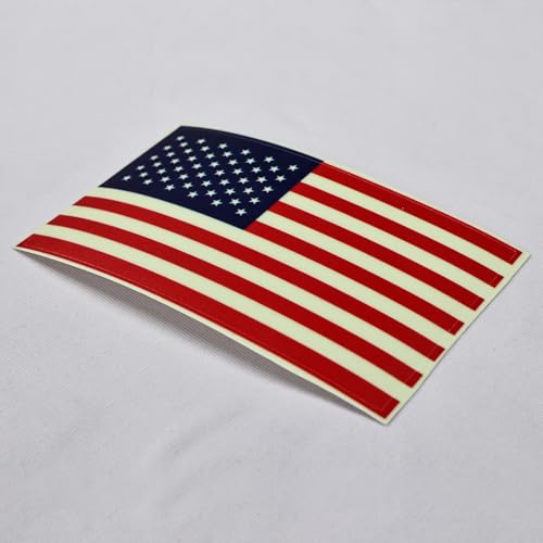 Glow in The Dark American Flag Stickers - 3-Pack, 5x3 Inches - Durable Decals for Vehicles & Personal Items,Car Bumper/Truck/Motorcycle/Helmet/Laptop/Window/Water Bottle/Mail Box