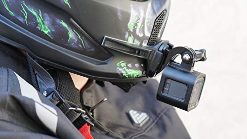 Universal Motorcycle Helmet Camera Mount, Snowmobile, Full Face Helmet Chin Mount for GoPro Compatible with Shoei, Ruroc, HJC, and More
