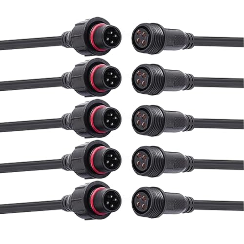 4 Wire Plug Connector,16AWG Male Female Plug LED Connector with IP65 Waterproof Wire Connectors,20CM Extension Cable for Car,LED Strip Lights. - size: 16AWG 4pin waterproof connector