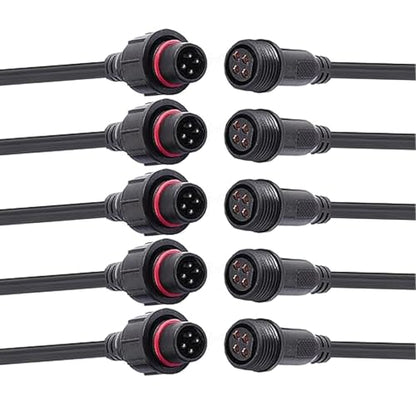 4 Wire Plug Connector,16AWG Male Female Plug LED Connector with IP65 Waterproof Wire Connectors,20CM Extension Cable for Car,LED Strip Lights. - size: 16AWG 4pin waterproof connector