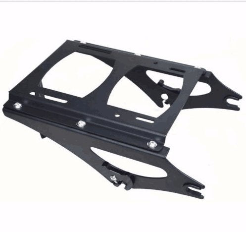 ECOTRIC King Luggage Trunk W/Backrest & Mount Rack Compatible with Harley Davidson Touring Model 2009-2013 Electra Glide/CVO/Road Glide/Road King/Street Glide Top Luggage Rack Carrier Set - color: Black, size: King Luggage Trunk W/ Backrest Pad & Luggage