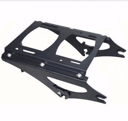 ECOTRIC King Luggage Trunk W/Backrest & Mount Rack Compatible with Harley Davidson Touring Model 2009-2013 Electra Glide/CVO/Road Glide/Road King/Street Glide Top Luggage Rack Carrier Set - color: Black, size: King Luggage Trunk W/ Backrest Pad & Luggage