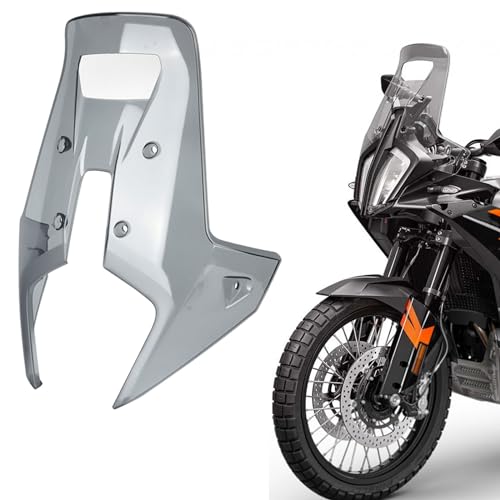 Windshield Deflectors for 790 890 ADV Adventure R Rally 2023-2024, Motorcycle Front Acrylic Wind Shield Air Deflector WindScreen Visor Accessories for 790 890 ADV R Rally (Smoke Gray) - color: Smoke Gray