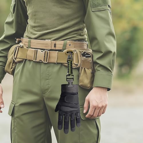 weryerker 2PCS Tactical Glove Clip Holder Anti-slip Nylon Work Glove Holder Clip, for Tactical Backpack, Tool Belt, Outdoor - color: 2pcs Black/Army Green