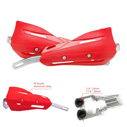 JFG RACING Motorcycle Hand Guards,Universal 7/8" 22mm and 1 1/8" 28mm Handle Bar Dirtbike Handguards for CRF CR XR 110 150 250 300 Dirt Bike Pit Bike Motocross Supermoto ATV Scooter Ebike-Red - color: red