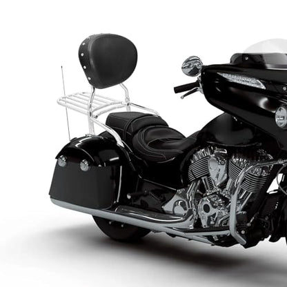 SLMOTO Motorcycle Quick Release Sissy Bar Passenger Backrest Pad Luggage Rack for Indian Chieftain Dark Horse 2016-2022 Roadmaster Classic 2017-2018 - color: Chrome Backrest + Black Sissy Bar