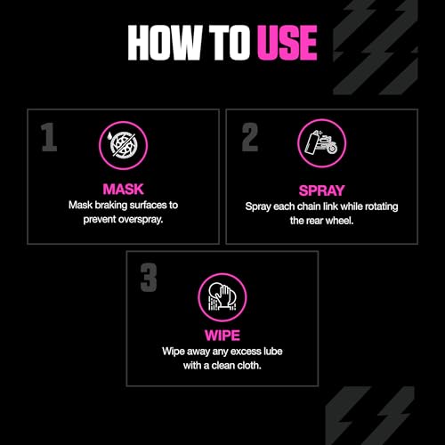 Muc Off All-Weather Motorcycle Chain Lube, 400 Milliliters - Premium Motorbike Chain Lubricant Spray - Formulated for All Weather Conditions