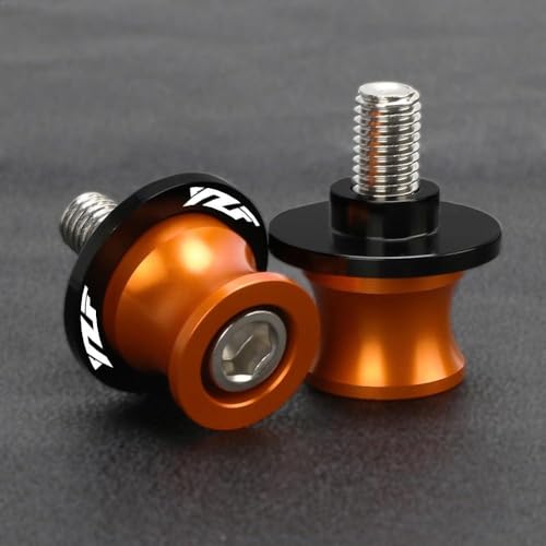 Rear Sliders Stand Screw Motorcycle Accessories 6MM Swingarm Spools Stand Screws Slider for Y&AMAHA YZF R1 R3 R7 R125 Moto Sliders Holder Equipments Parts (Color : YZF Orange) - color: YZF Orange