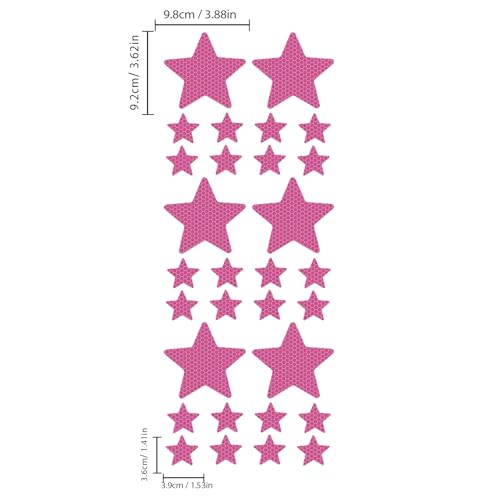 30pcs Star Vinyl Decal for Cars, High Intensity Reflective DIY Stickers for Window Bumper Mirror Laptop Decals Waterproof Night Safety Sign Car Stickers (Purple) - color: Purple