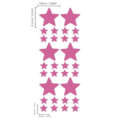 30pcs Star Vinyl Decal for Cars, High Intensity Reflective DIY Stickers for Window Bumper Mirror Laptop Decals Waterproof Night Safety Sign Car Stickers (Purple) - color: Purple