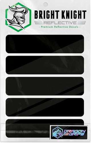 Bright Knight Decals Motorcycle Helmet Decals, 5 Pcs Black Reflective Tape Decal with 3M Retro Reflective Stickers for Helmet Vinyl - Pack of 2 - color: Black, size: Pack of 2