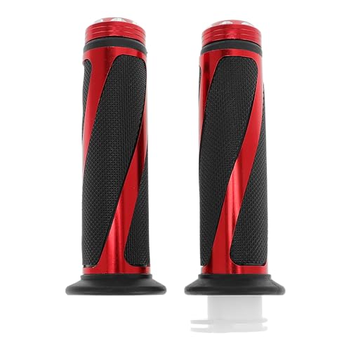 7/8" 22mm 15/16" 24mm Motorcycle Hand Grips Cover Kit Non Slip Aluminum Alloy Rubber Handlebar Grips for Motorcycle Scooter Bicycle ATV Red 1Set - color: Red
