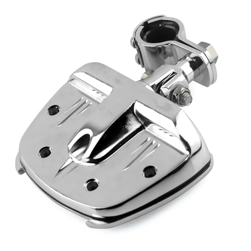 Motorcycle 1",1.25",1 1/3" Highway Footpegs, Adjustable Highway Peg w/ 3-Piece Clamp for Harley Touring Softail Dyna Sportster w/25mm 32mm 34mm Engine Guard Crash Bar - color: Style #6 Chrome