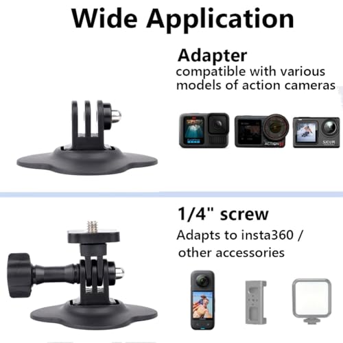 Flexible Helmet Mount Adhesive Attachment Kit for Insta360 X5 X4 Air X4 X3 X2 Ace Pro Ace, Helmet Camera Mount Compatible with GoPro Hero, SJCAM, Panoramic Camera, Action Camera Accessories