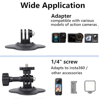 Flexible Helmet Mount Adhesive Attachment Kit for Insta360 X5 X4 Air X4 X3 X2 Ace Pro Ace, Helmet Camera Mount Compatible with GoPro Hero, SJCAM, Panoramic Camera, Action Camera Accessories