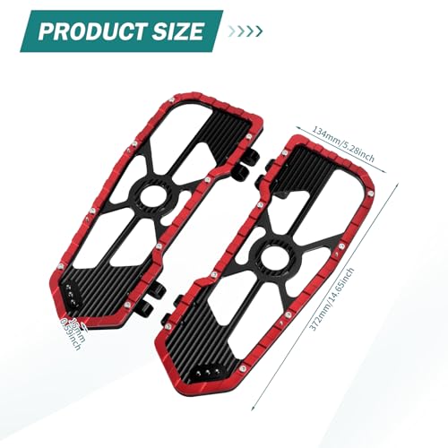 Motorcycle Front Rear Floorboard Footboard Fit For Harley Touring Road King Road Glide Street Glide Electra Glide Ultra Limited 1984-2025 (Red Rider Footboards) - color: Red Rider Footboards