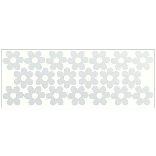 LiteMark Reflective Petal Flower Power Vinyl Stickers, Great for Laptop, Phone, Helmets, Bicycles - White, Pack of 20 Pcs - color: White