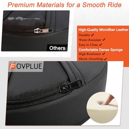 FOVPLUE Adjustable Rider Backrest, Detachable Plug-in Driver Backrest Pad w/Mounting Kit for Harley Touring 2009-2025,CVO Road Glide Street Glide Tri Glide FLHTK/L Electra Glide Road King,BLACK - color: Black Smooth style