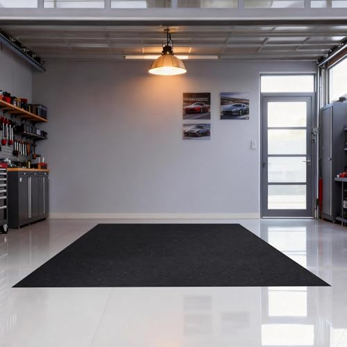 Grefinity Garage Floor Mat，7.5'x 20' Oil Spill Mat Heavy Duty Under Car Mat for Garage & Driveway, Protects Against Oil, Chemicals & Stains with TPE Anti-Leak Backing, Reusable & Washable - size: 7.5'x 20'
