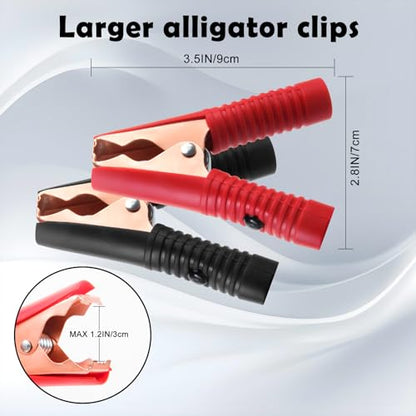 12FT 14AWG Battery Alligator Crocodile Clip to SAE Connector Extension Cable,12V SAE Quick Release Adapter to Alligator Clips Quick Disconnect Cable