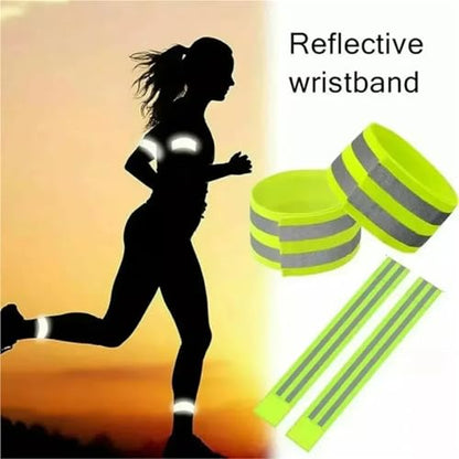 28PCS Reflect Straps for Night Walking Cycling Running Safety Reflector Tape Reflective Bands for Wrist Arm Ankle Leg High Visibility Green