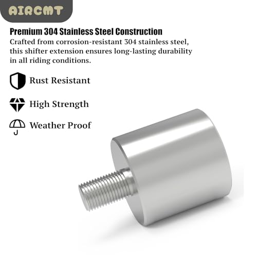 25.4mm(1'') Gear Shift Lever Foot Peg Extension with 25mm(1'') Diameter Fits for Harley Davidson,304 Stainless Steel Shifter Peg Extension Spacer,Bolt-On Installation - size: 25.4mm(Extension), style: 1''(25.4mm) Diameter