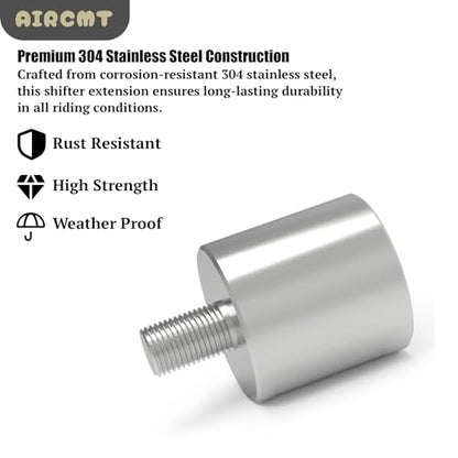 25.4mm(1'') Gear Shift Lever Foot Peg Extension with 25mm(1'') Diameter Fits for Harley Davidson,304 Stainless Steel Shifter Peg Extension Spacer,Bolt-On Installation - size: 25.4mm(Extension), style: 1''(25.4mm) Diameter