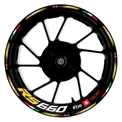 Awonderful 17"Wheel Rim Stickers For Aprilia RS660 2020-2023,Khaki | Reflective Vinyl Wheel Stripe Kit. Waterproof, Self-Adhesive Decals, Decorate Motorcycle Wheel Rims, Easy to Paste - color: Khaki
