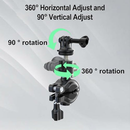 Bike Motorcycle Handlebar Mount with Metal Ball Head 1/4" Screw for GoPro Max Hero 13 12 11 10,DJI Osmo 360/Nano,Action 6/5/4,Procket 2/3,Insta360 X5 X4 X3 GO 3 Ace Pro GO Ultra Camera Clamp
