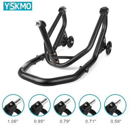 Motorcycle Front Wheel Triple Tree Lift Stand,500Lbs Capacity,Series of pins: 1.06", 0.95", 0.79", 0.7", 0.59", Φ1.5" tube, For Yamaha, Suzuki, Ducati, BMW