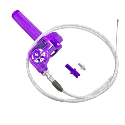 Motorcycle Throttle Grip 7/8" 22mm CNC Aluminum Quick Twister with Throttle Cable for KLX CR CRF EXC XR CRF50 CRF230 50 110 125 230 250 Dirt Pit Bike Motocross Motorbike Quad ATV - color: Purple