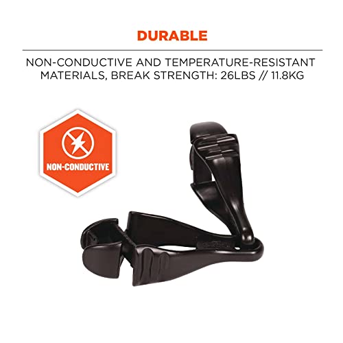 Ergodyne Squids 3400 Glove Clip Holder with Dual Clips, Black, 1 Count (Pack of 1) - color: Black, size: 1 Count (Pack of 1)