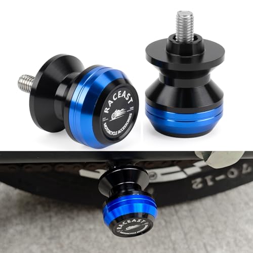 M8 Swingarm Spools Sliders Stand Compatible with CBR600RR 1000RR Z650 Z900 ZX4RR ZX6R GSX-R 600 GSXR750 GSXR1000 8MM CNC Aluminum Rear Swing Arm Spool Slider (Blue - M8) - color: Blue - M8