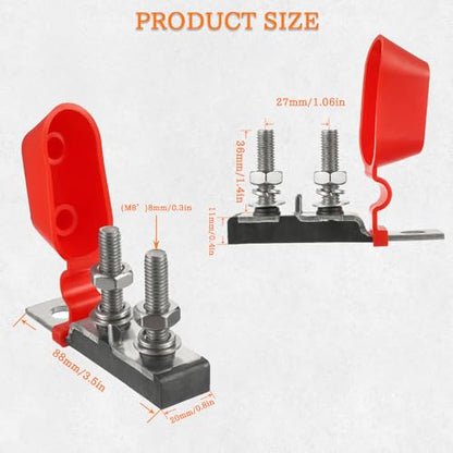 Dual Terminal Fuse Block 30-300 AMP Marine Rated Battery Fuse MRBF Fuse Holder - style: Double Terminal